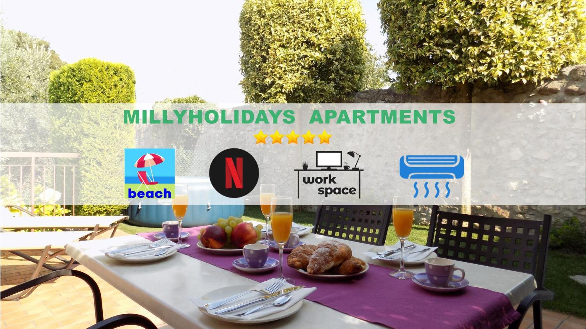Millyholidays - Apartment Lilla - Center - Nearby Beach - Private Garden - Spa Pool Bardolino Dış mekan fotoğraf